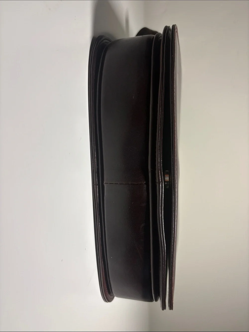 Vintage Mahogany Leather Crossbody/Shoulder Bag in Dark Brown, Italian Made